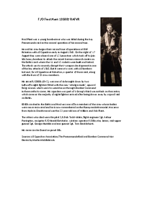 A preview of a PDF biography for Plant, Fred